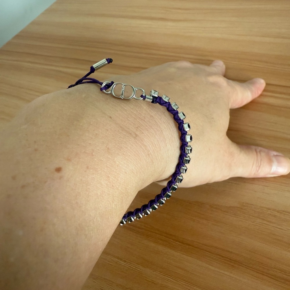 Christian Dior x ERL Purple Technical Rope and Purple Crystals Bracelet - Picture 6 of 10
